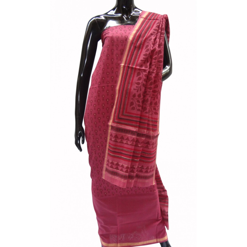 Printed suit in Maheshwari cotton