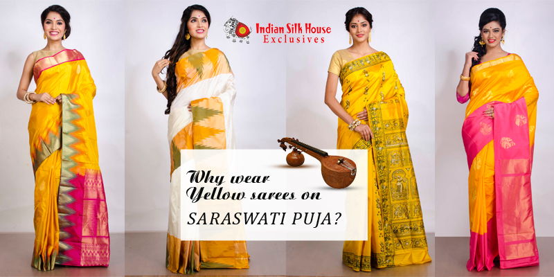 Indian Silk House Exclusives yellow sarees