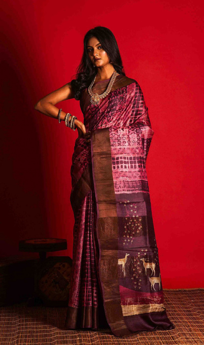 TUSSAR PRINTED SAREE