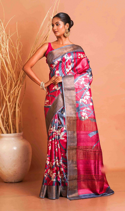 PRINTED TUSSAR SAREE