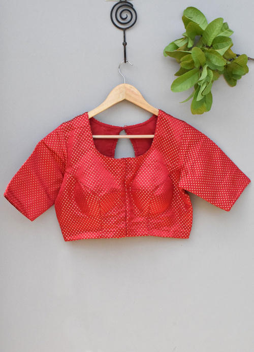 RED SILK BLOUSE