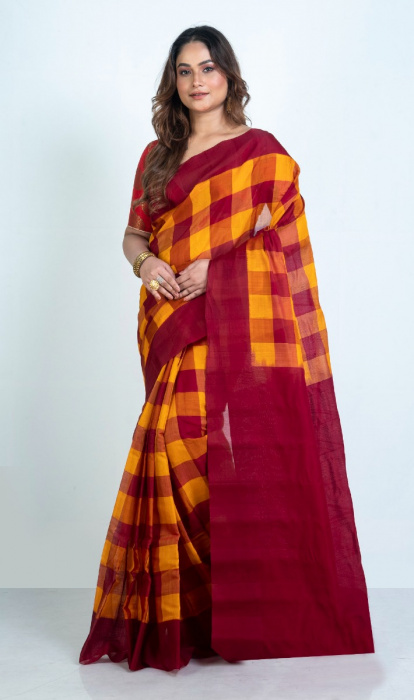 CHECKERED GADHWAL SAREE