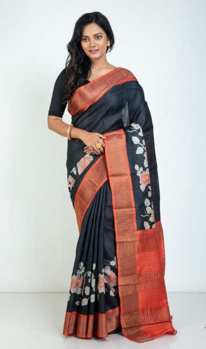 PRINTED TUSSAR SAREE