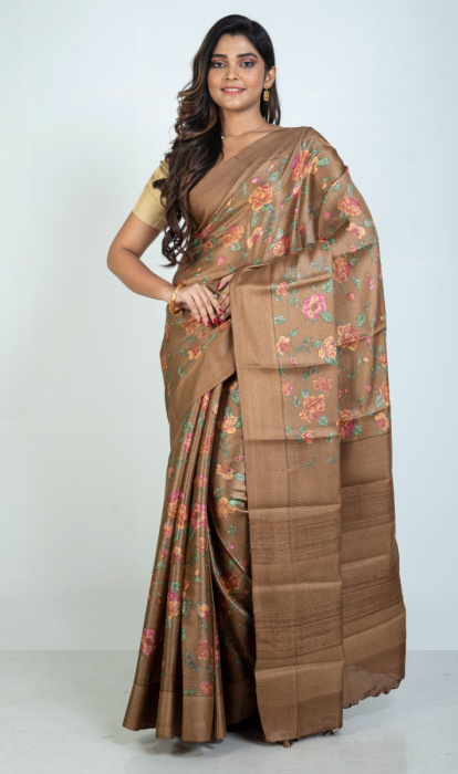 PRINTED TUSSAR SAREE