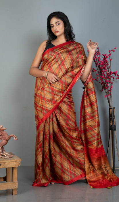 TUSSAR PRINTED SAREE