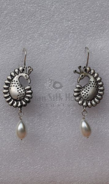 Neena - Silver Finish Earrings | Gulaal Ethnic Indian Designer Jewels | Buy Earrings  Online | Pan India and Global Delivery – Gulaal Jewels