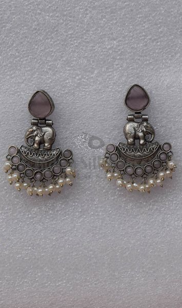 Buy Pahal CreationsPahal Traditional Black Crystal Pearl Big Indian Silver  Jhumka Hoop Earrings Jhumki Bollywood Bridal Jewelry for Women, SSTUD1  Online at desertcartINDIA